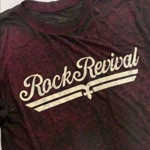 Rock Revival Shirts - Men’s Rock Revival burnout burgundy and black tee Rock Revival Shirts - Men’s Rock Revival burnout burgundy and black tee